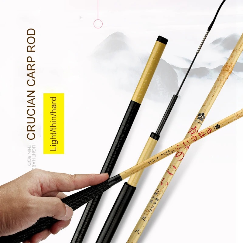 

2018 Anzhenji New Ultra-light Carbon Crap Fishing Rod 37 Tune Bamboo Color Hand Rod 2.7m 4.5m 5.4m 6.3m Stream Fishing Gear