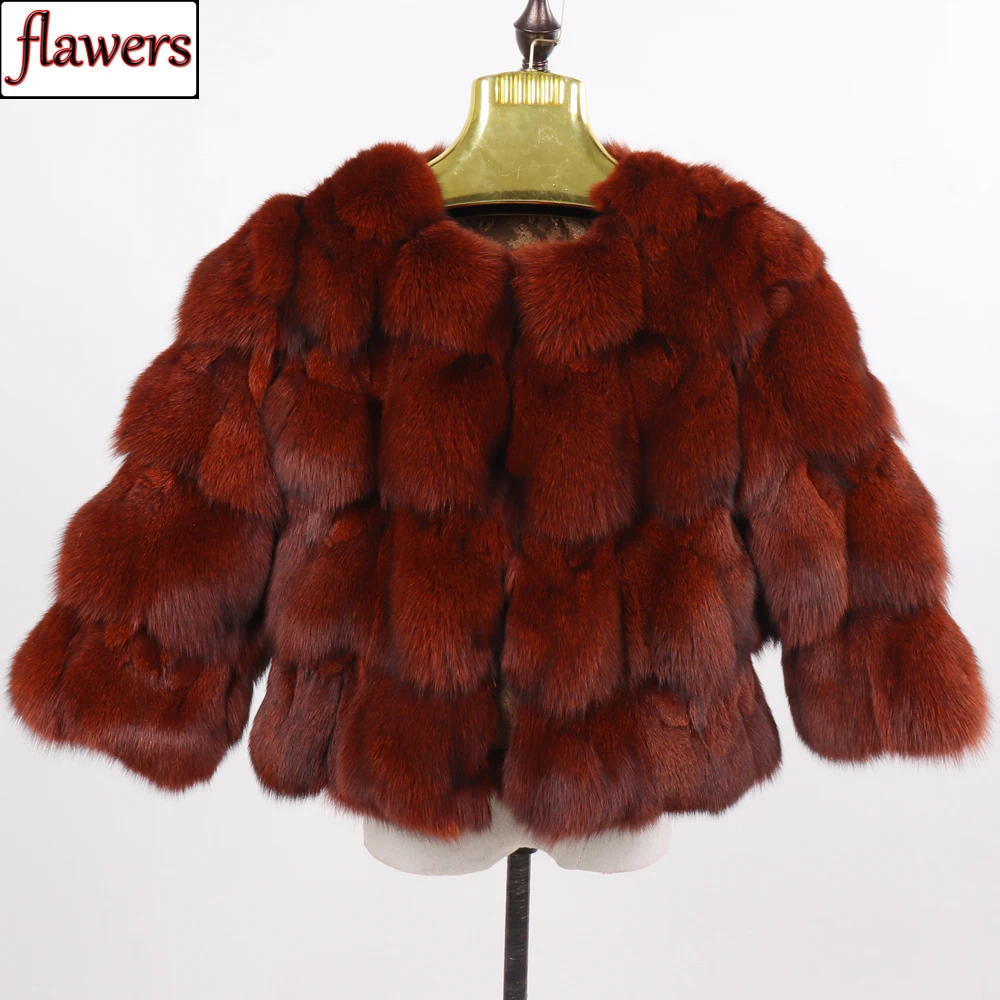 

New Winter Women Genuine Fox Fur Coats Ladies Slim Short Real Natural Fur Jackets New Style 100% Natural Real Fox Fur Overcoats