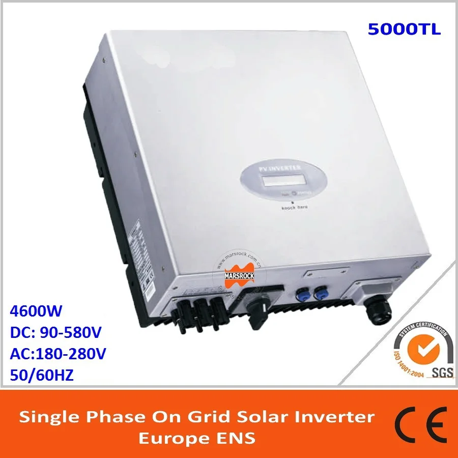 

5000w single phrase on grid solar inverter with 1 MPPT transformerless waterproof IP65 LCD display multi-language