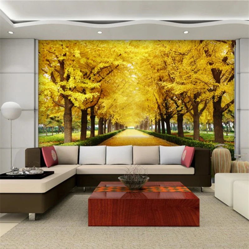 wellyu  papel de parede  papier peint   Gold Full House Golden Tree Financial Tree 3D TV Wall  papel de parede para quarto