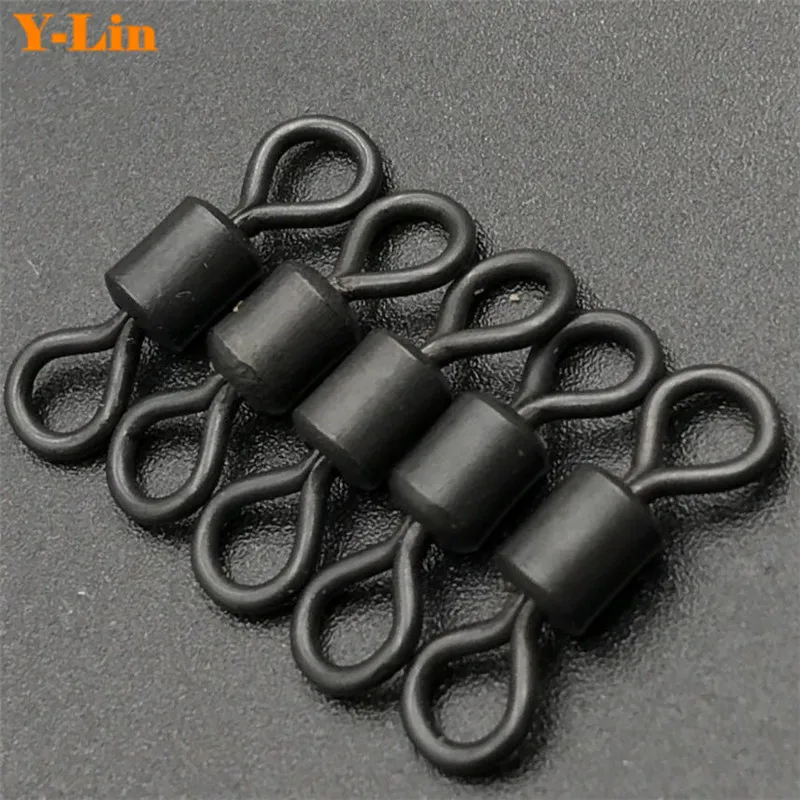 40pcs Carp Fishing Swivels UK 8# Rolling Swivel Accessories Of Hair Rigs Connectors Terminal Tackle For Chod Rigs