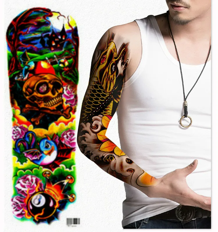 

Wholesale 500pcs New Disposable Body Tattoos Sticker XDL Full Arm Movie Same Desgins Waterproof Temporary Tattoo Free Shipping