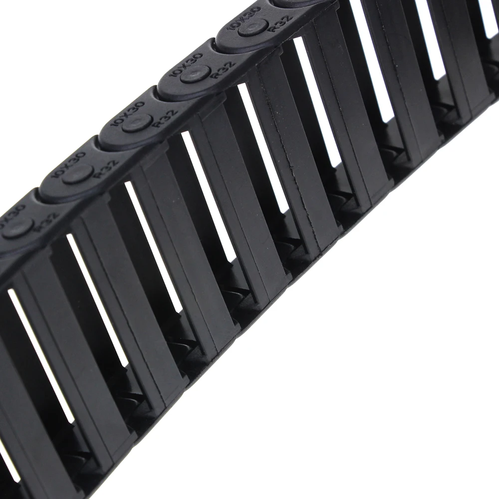 10x30mm 10*30mm L1000mm 10x30mm Cable Drag Chain Wire Carrier With End Connectors for CNC Router Machine Tools