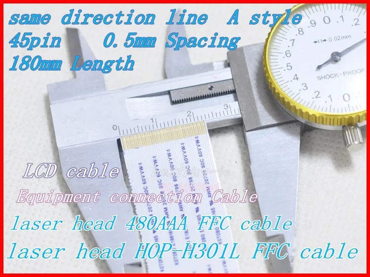 

0.5mm Spacing + 180mm Length + 45Pin A / same direction line Soft wire KHM-480AAA HOP-H301L Flexible Flat Cable 45P*0.5A*20CM