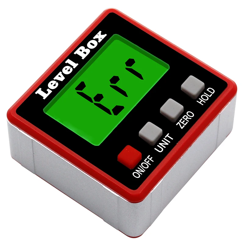 Precisão Transferidor Digital com Ímã Base, impermeável Nível Box, inclinômetro, ângulo Finder, Bevel