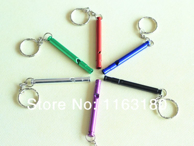 480 pcs/lot  Safety Survival kit Emergency Whistle Key Chain Aluminum Alloy Metal Training Pet dag Whistle - Free Shipping