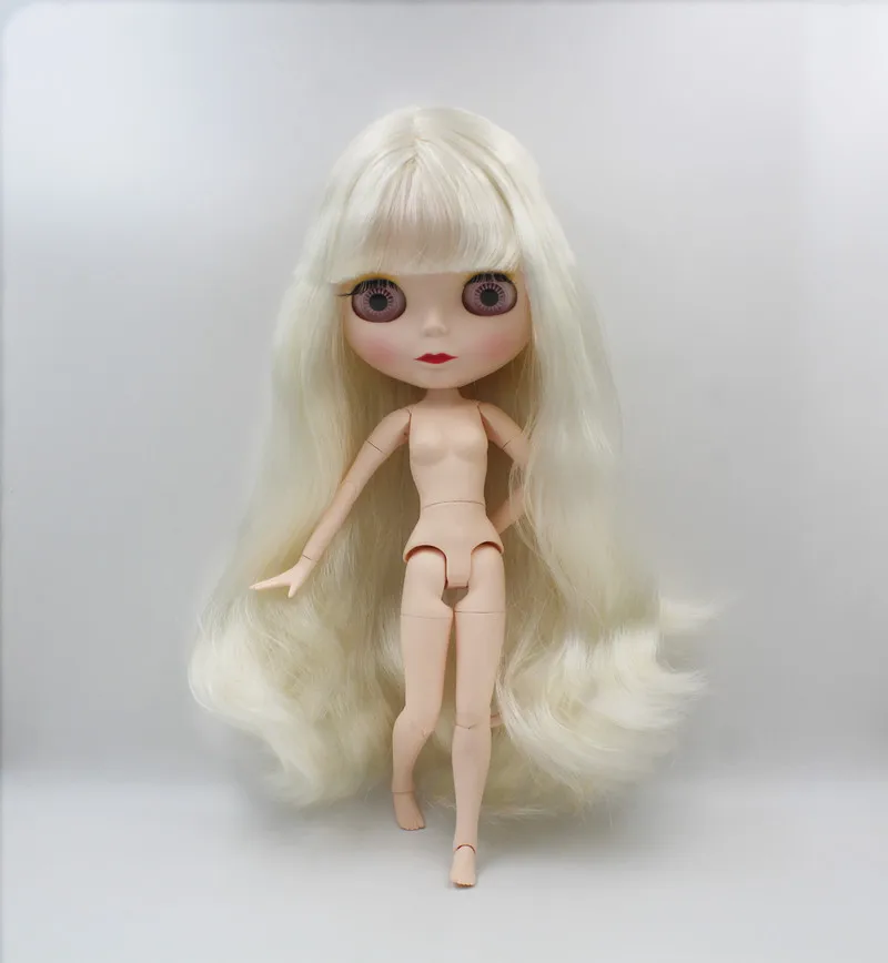 

Blygirl,Blyth doll,White curly hair, new face doll, 19 joint body, nude doll, can give her makeup and clothes