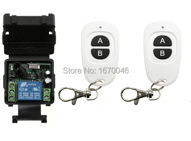 

DC12V 10A 1Channel RF Wireless Remote Control Switch/Radio Controlled Switch System Receiver&Transmitter window/Garage Doors