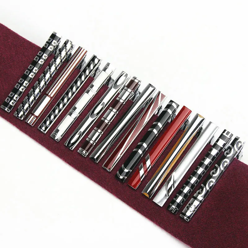 Moda Erkek Kravat Klip Erkekler Için Klasik Metal Kravat Klipleri Bakır Bağları Bar yüksek kaliteli emaye Kravat Yaka Pin Kristal Iş Corbata