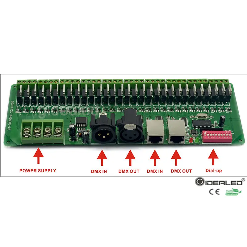 USB master DMX контроллер + 30 каналов DMX декодер для редакторов программного обеспечения для RGB светодиодный свет вход DC9-24V