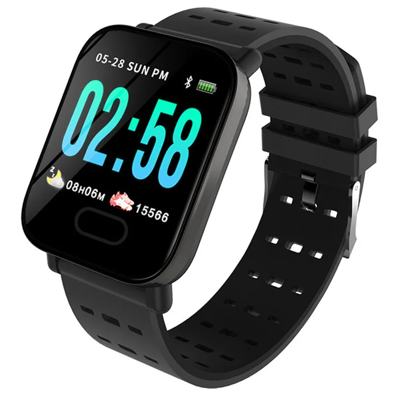 Waterproof 1.3 inch color big screen smart bracelet heart rate blood pressure detection remind Bluetooth wristband sports watch