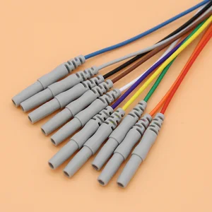 50pcs EEG/AEG/VEG -Kabel -Kabel -Kabel 1,5 mm Stecker Frauen und 1 m goldplattierte Kupferelektrode, 1,5 m, 2 m Kabel für EEG -Kappe. 8 Hauptverkäufe EEG CAP - №3