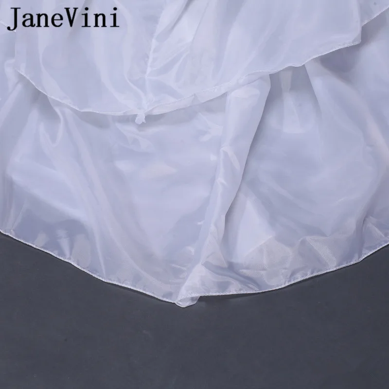 JaneVini Erwachsene A Line Petticoat Weiß Bodenlangen Unterröcke Hochzeit Kleider Jupon Lolita 2 Hoops 3 Schichten Hochzeit Petty Mantel