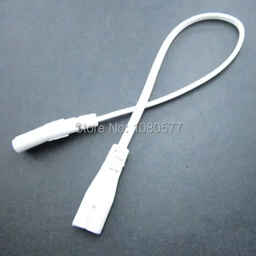 20pcs/lot T4 T5 LED Connector White Cable 2 pin Double-end 300mm For T4 T5 T8 Led Tube Lamp Lighting Connecting