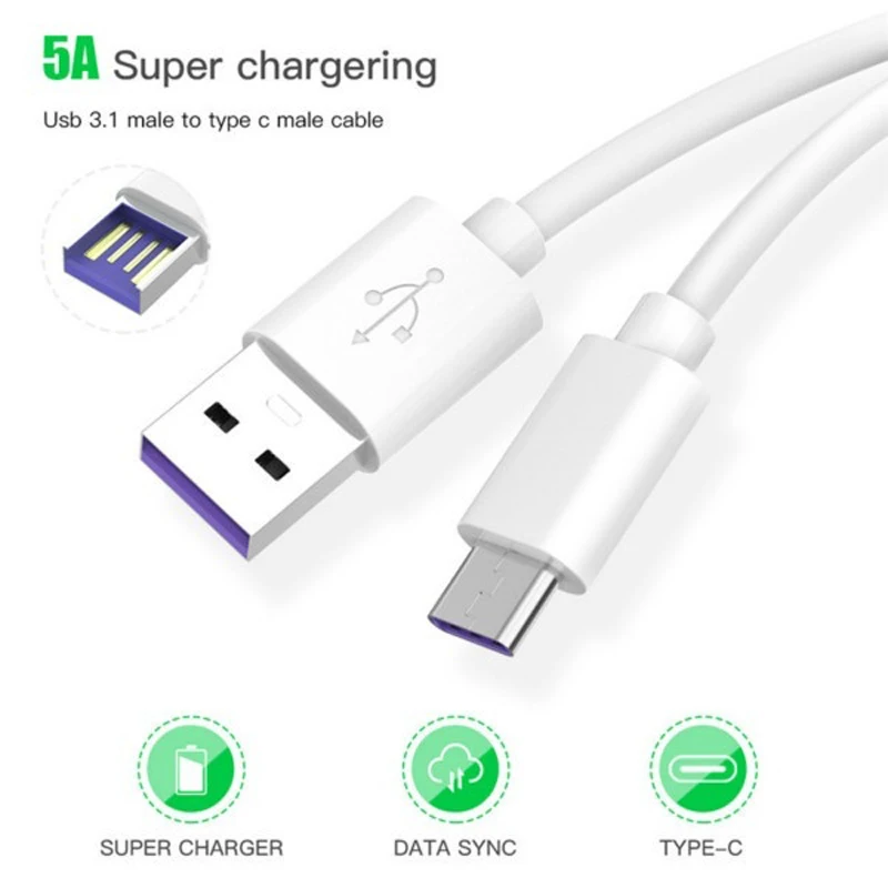 50cm 1M 2M USB Type C Cable USB Charger Cable For Huawei P40 P30 Samsung S20 S10 S9 Xiaomi Note 8 8T Pro Type C Charging Cable