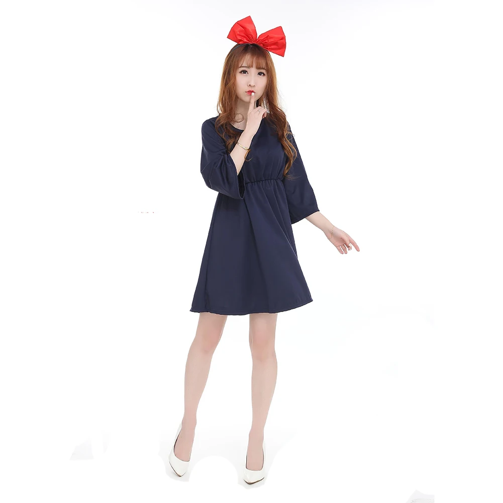 Brdwn Kiki's Delivery Service Womens Kiki Cosplay costume Lolita Apron Dress (dress+hairwear)