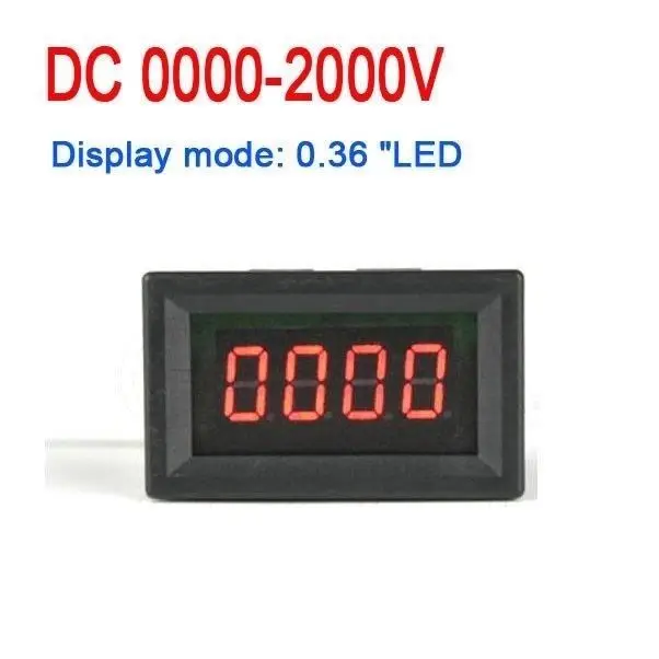 DC 0-2000V High voltage Voltmeter Digital LED display Volt indication Monitor Meter 5V 12V CAR Battery