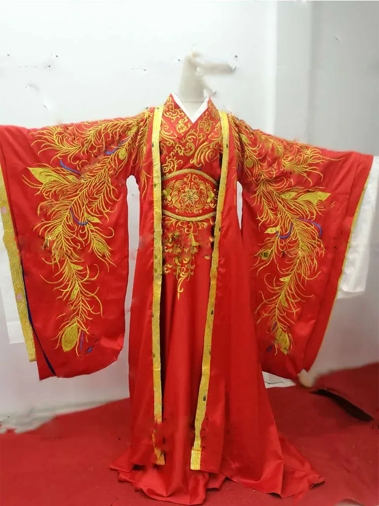 MoChouNv Red Wedding Costume Drama Costume Gorgeous Hanfu 2016 Newest TV Play Si Mei Ren Song of Phoenix