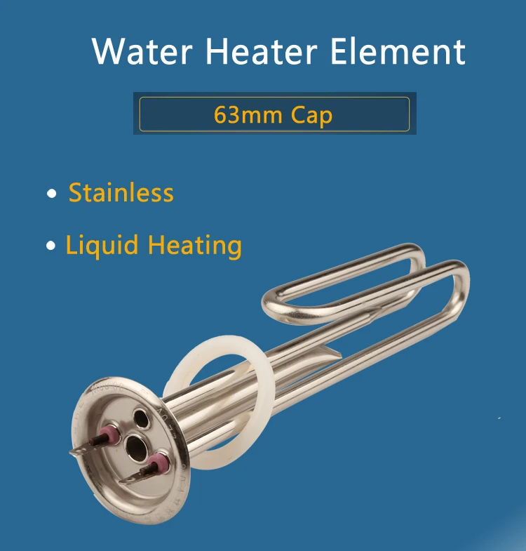 63 mm Kappe, 220 V, 1,5 kW/2 kW/3 kW, Butan-Gas-Warmwasserbereiter – Widerstandsheizelement für Wärmepumpe, Poolheizung, 2 Sonde – Detail 1
