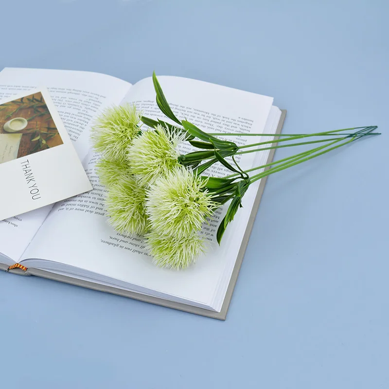 1/3/5 Stücke Grün Löwenzahn Künstliche Blumen 25 cm Kunststoff Gefälschte Blumen Pflanzen Für Wohnkultur Party liefert Hochzeit Dekoration – Detail 5
