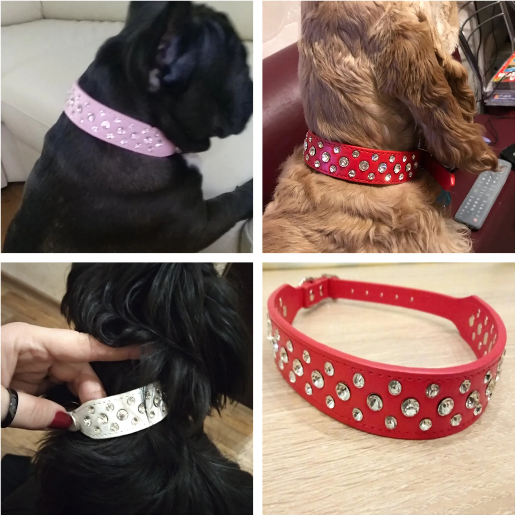 15 Colors 2.5cm Width PU Leather Pet Collar Round Spikes Studded Dog Collars for Small Medium Dogs XS/S/M/L