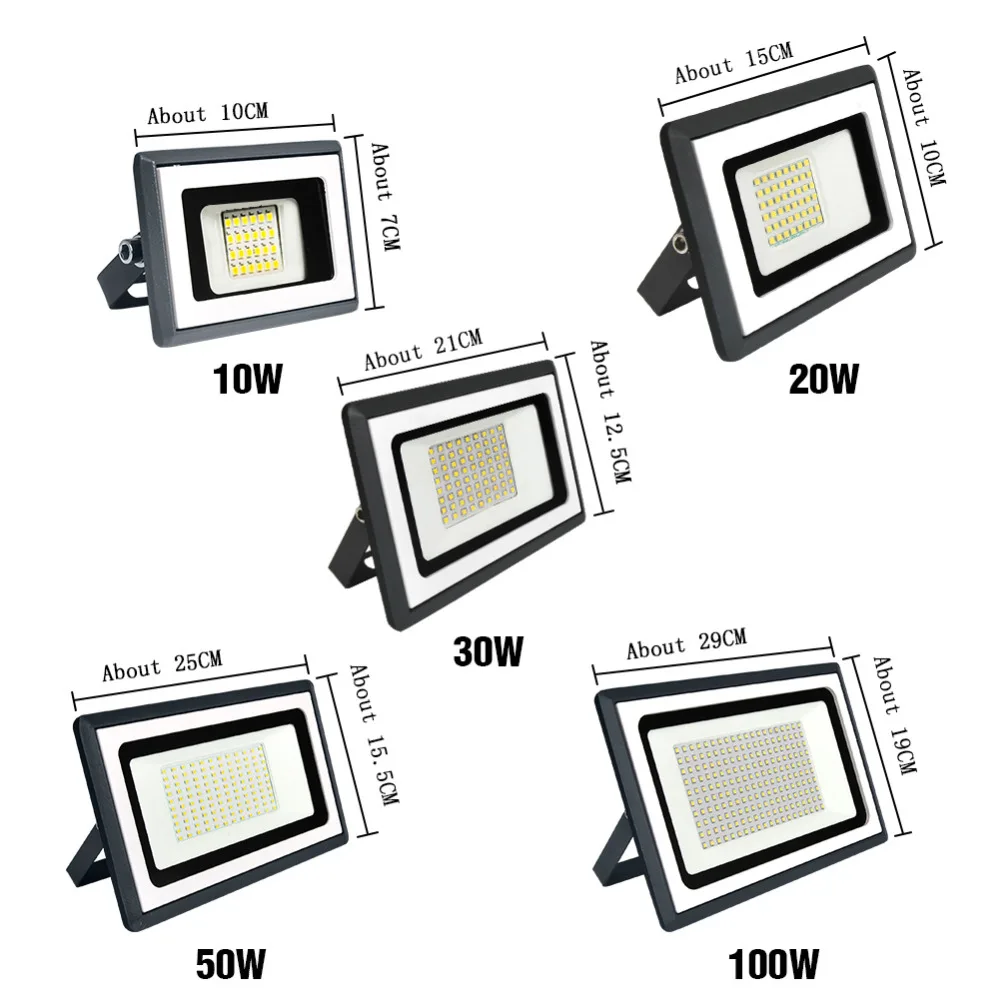 야외 방수 프로젝터 반사경 벽 램프, 정원 광장 스포트라이트, IP65 LED 투광 조명, 10W, 20W, 30W, 50W, 100W, AC220V, AC110V