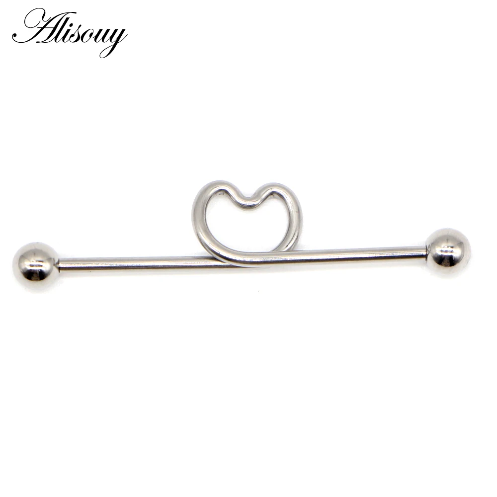 Alisouy 1 PC สแตนเลสสตีลรอบ Gothic EAR STUD กระดูกอ่อนเจาะต่างหูผู้หญิงผู้ชาย Helix อุตสาหกรรม Piercing Body เครื่องประดับ