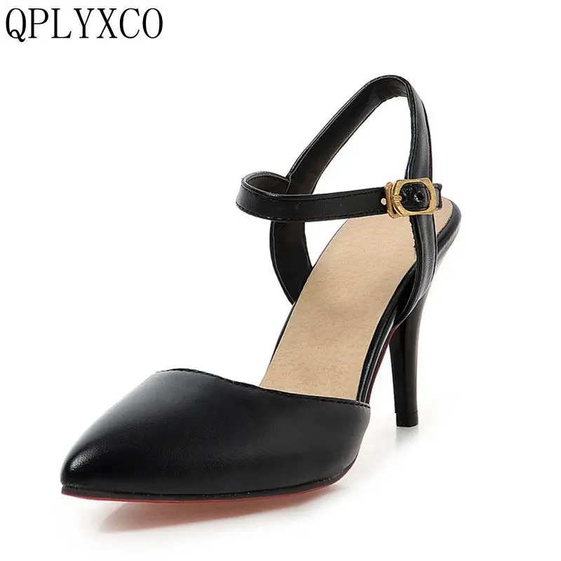 QPLYXCO Plus Sweet Summer Sandals Small And Big Size 31-47 Pumps High Heels Party Wedding Women Shoes  Zapatos Mujer 1391