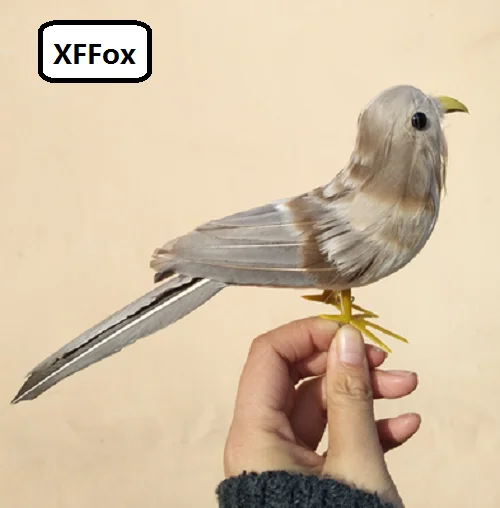 cute simulation sparrow  bird model foam&furs lifelike gray bird gift about 22cm xf0597