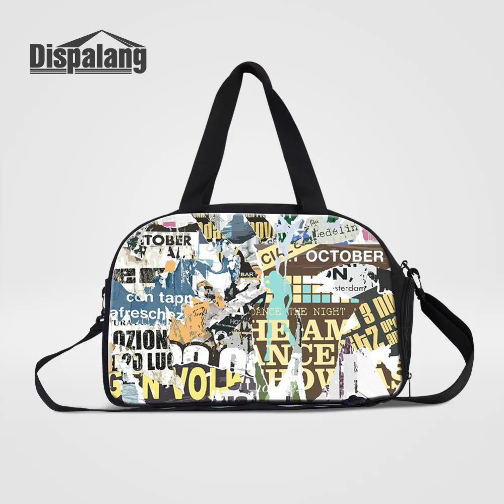 

Dispalang Large Capacity Travel Bags Graffiti Poster Travel Duffel Bags Women Leisure Multifunction Travel Handbags Shoulder Bag