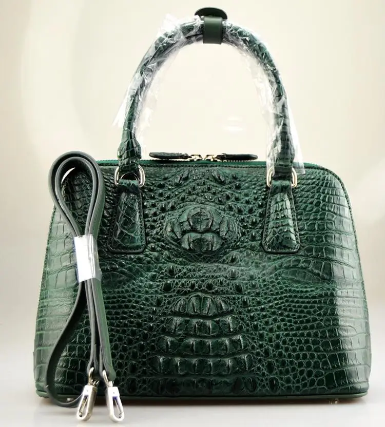 

100% genuine crocodile skin leather Shell women handbag, Alligator Skin Women Messenger Tote Bag