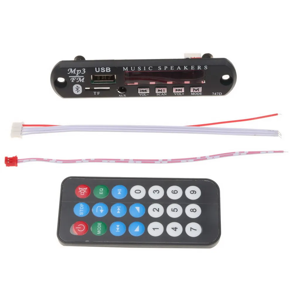 Bluetooth Car Kit 5V 12V Wireless FM Receiver Mp3 Player Decoder Board USB 3.5MM music Player DIY Car Speaker Modification