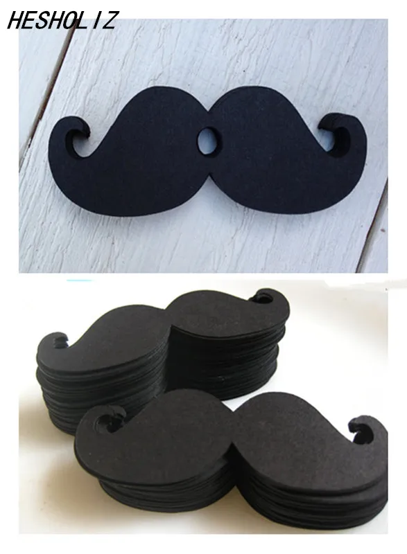 New 50pcs Black Mustache Die Cut With Center Hole for Bendy Straws Party Decoration Wedding Supplies/Favors