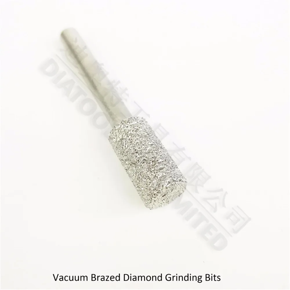 DIATOOL #1 Vaccum Brazed Diamond Burrs Rotary Tool For Stone Concrete 10x20MM Cylinder Flat End, Grinding Head Grinding Bits