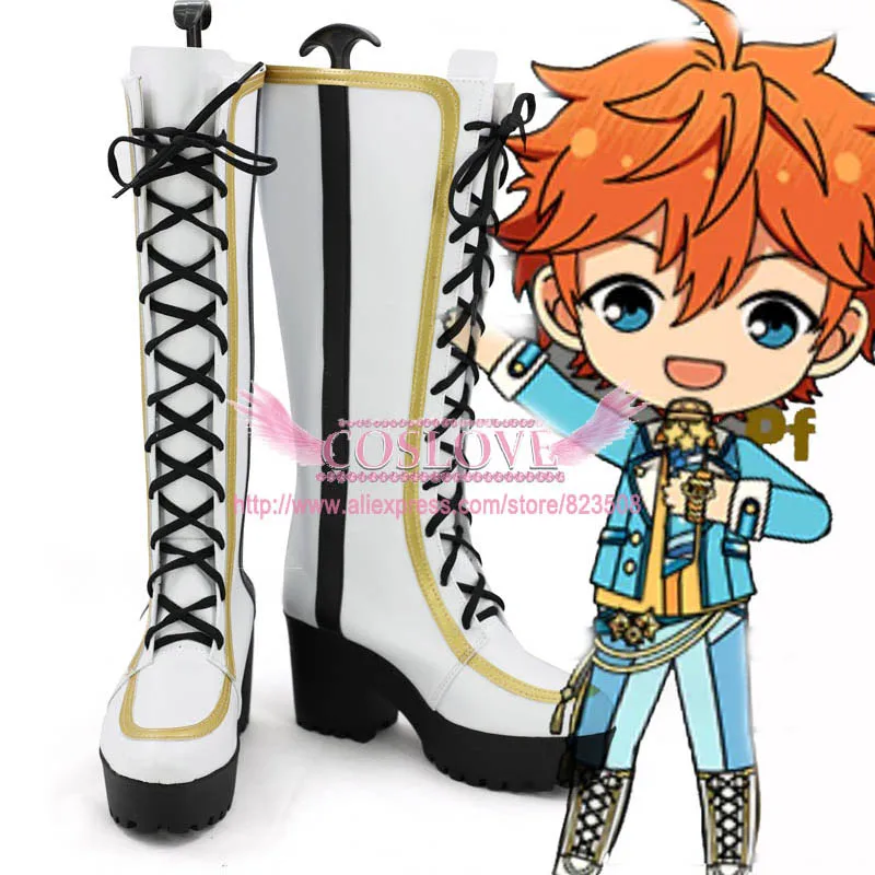 

Ensemble Stars Akehoshi Subaru White Cosplay Shoes Boots Newest Custom Made For Hallowee Christmas CosplayLove