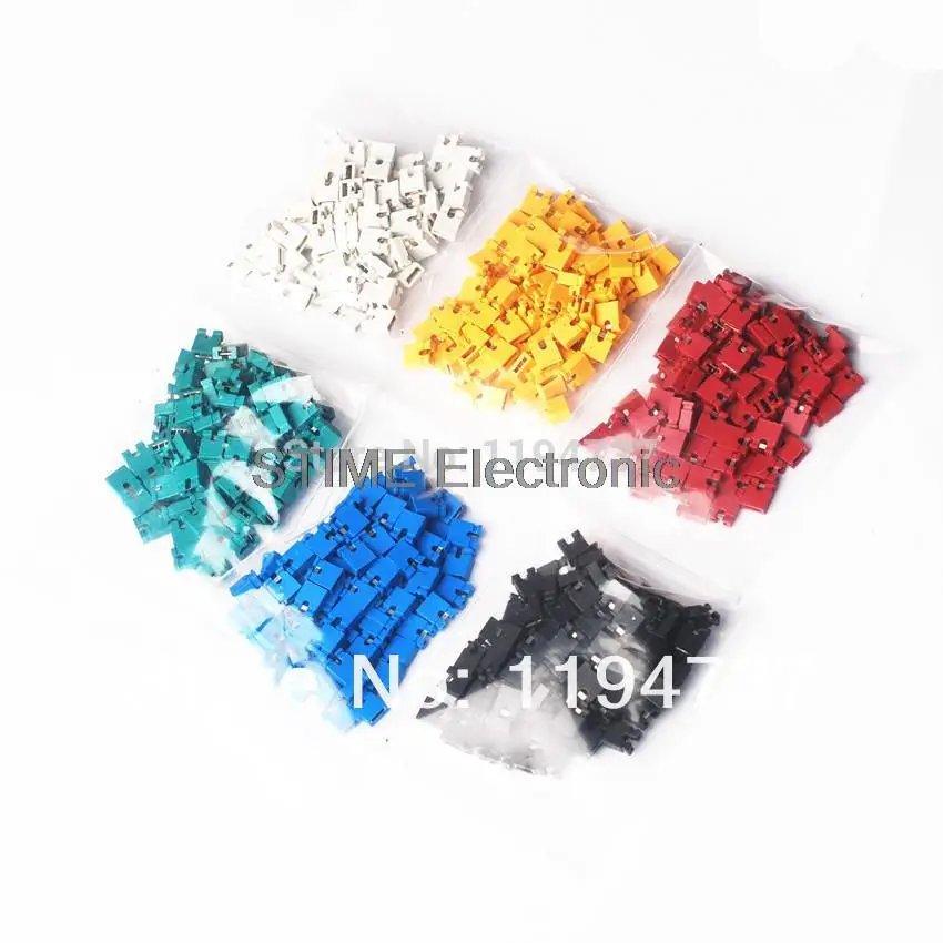 120PCS 6 Color Each Color 20PCS 2.54mm Standard Circuit Board Jumper Cap Shunts Short Circuit Cap