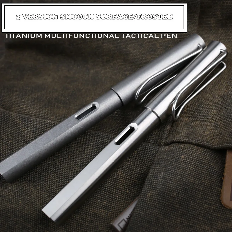 Hoge Kwaliteit Titanium TC4 Tactical Pen 2-In-1 Fontein Inkt Pen Zelfverdediging Business Pen EDC Tool gift Dropshipping