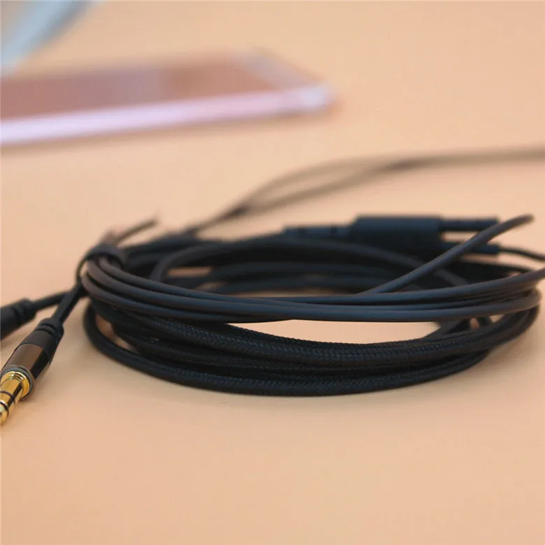 سلك مضفر لسماعات الأذن ، سلك 3.5 مللي متر ، 2 قطعة