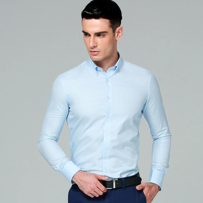 Brand New High Quality Regular Fit Shirt For Men Cotton Blend Long Sleeves Dress Business Casual Masculina Camisas