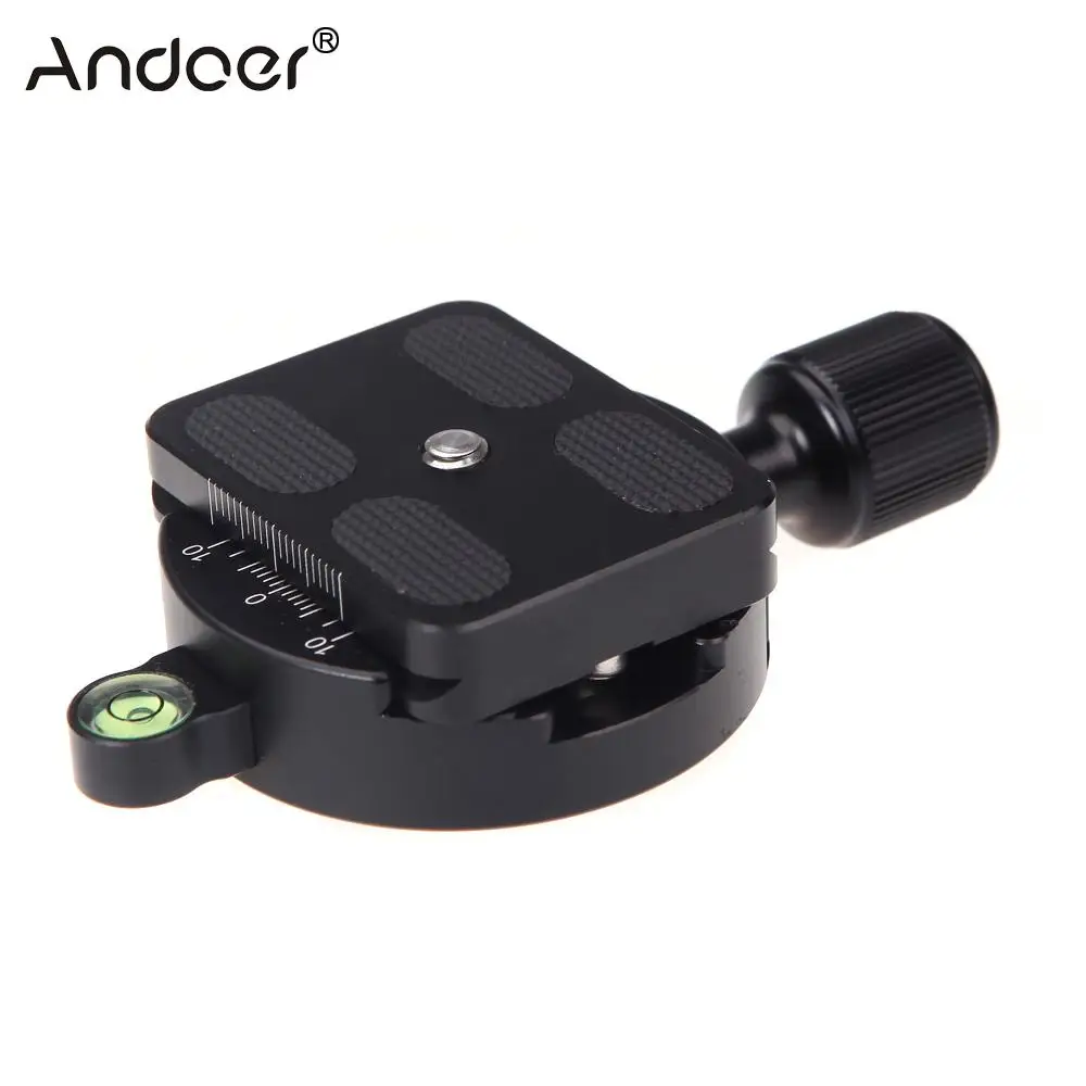 Andoer DM-55 Metal QR Quick Release Plate Clamp with Gradienter for 55mm Ball Head Arca Swiss RRS Wimberley High Quality