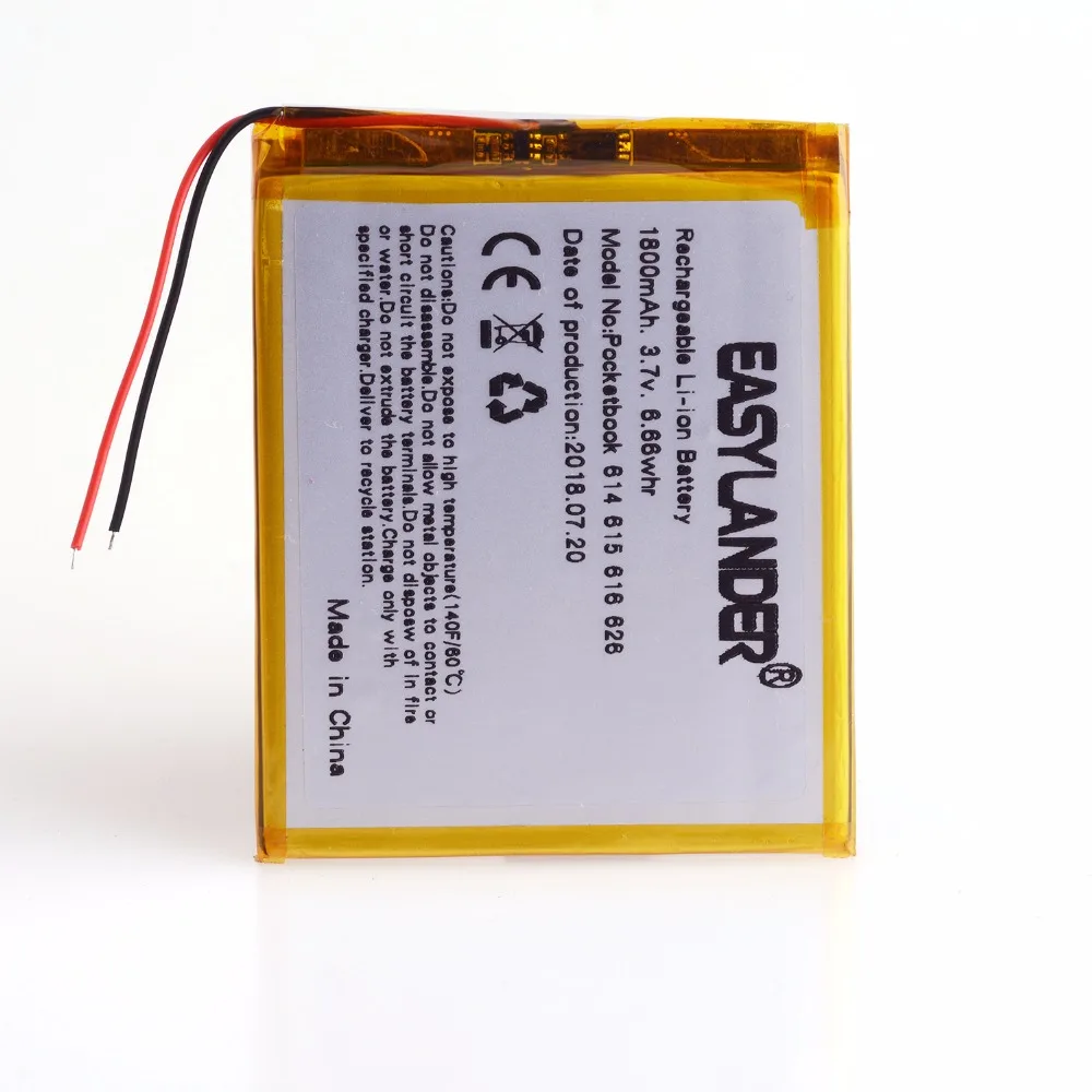 3,7 V 1800 mAh wiederaufladbarer Li-Polymer-Li-Ionen-Akku für Tablet PC PocketBook 4G-15 / 4K-19 614 615 616 624 626 Digma E628 R657
