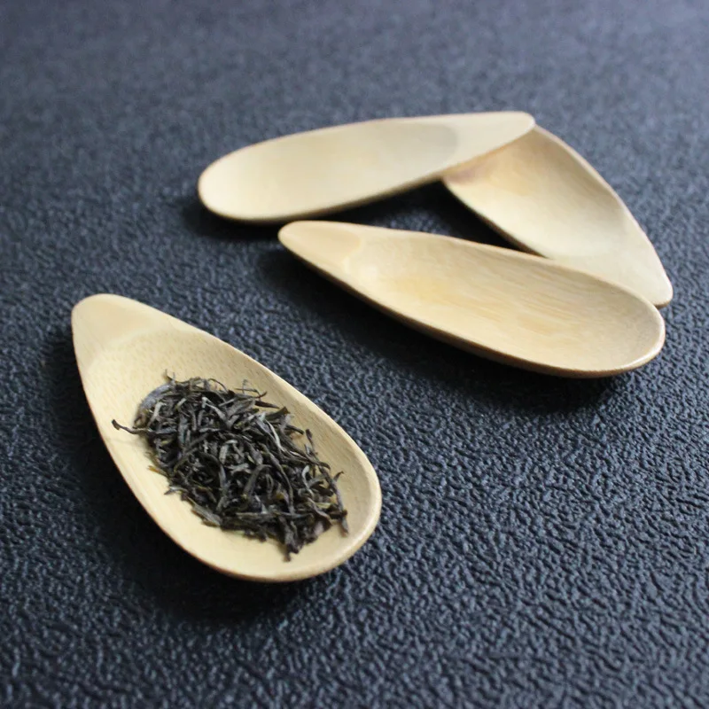 5pcs Creative Natural Bamboo Spoon Tea Scoops Mini Short Handle Tea Spoon
