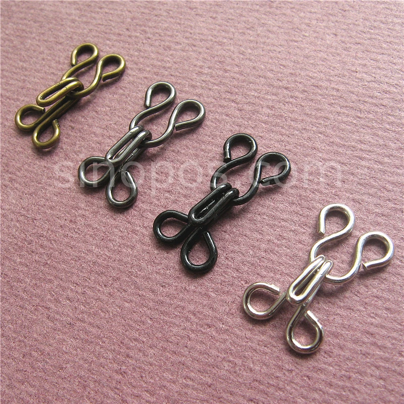 مشبك وعين معدني 23 مللي متر #4 ، للملابس والقمصان والسراويل وأبازيم نحاسية وفولاذية وإغلاق معطف العين من البرونز الأسود الفضي #4