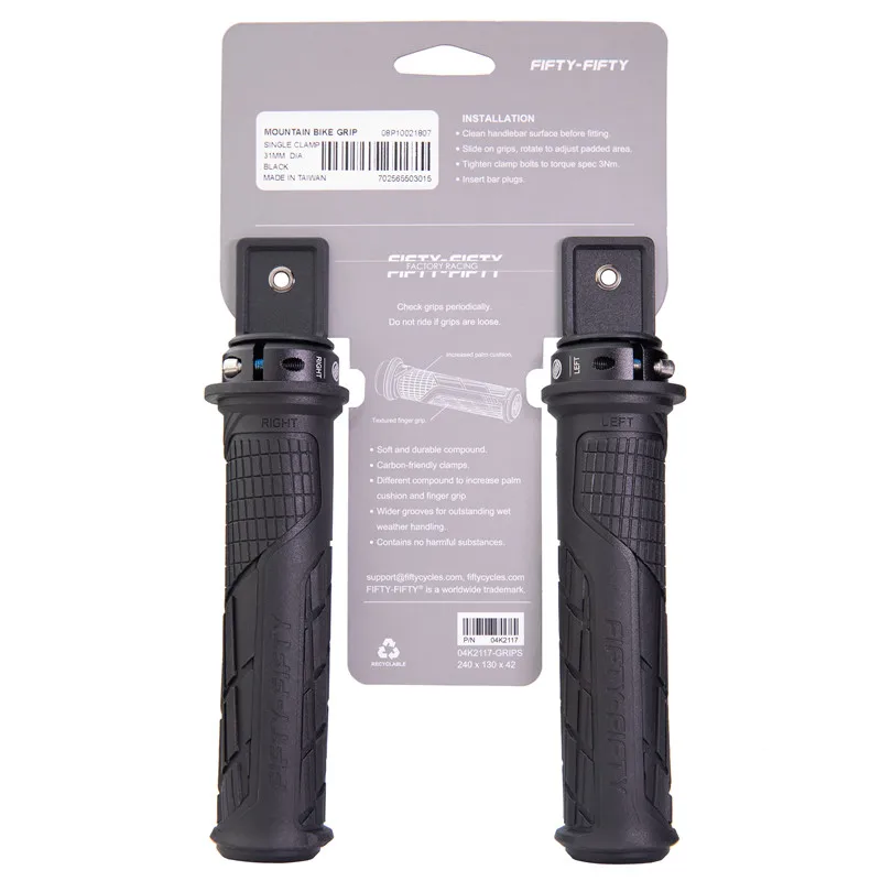 FIFTY-FIFTY MTB Bicycle Grips Anti-Skid Rubber Compound Bike Handlebars Grips Lock-on Mountain Bike Handle Bar Grips
