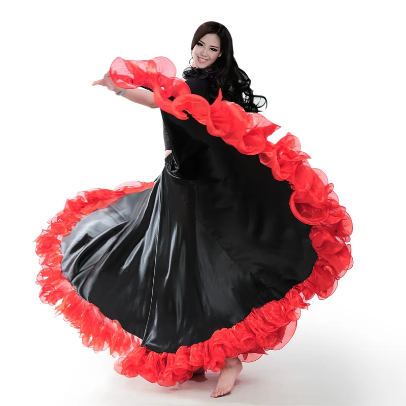 Spanish Flamenco Skirt 720° big swing skirt full circle belly dance skirt belly dance costume for women ATS belly dancing skirt