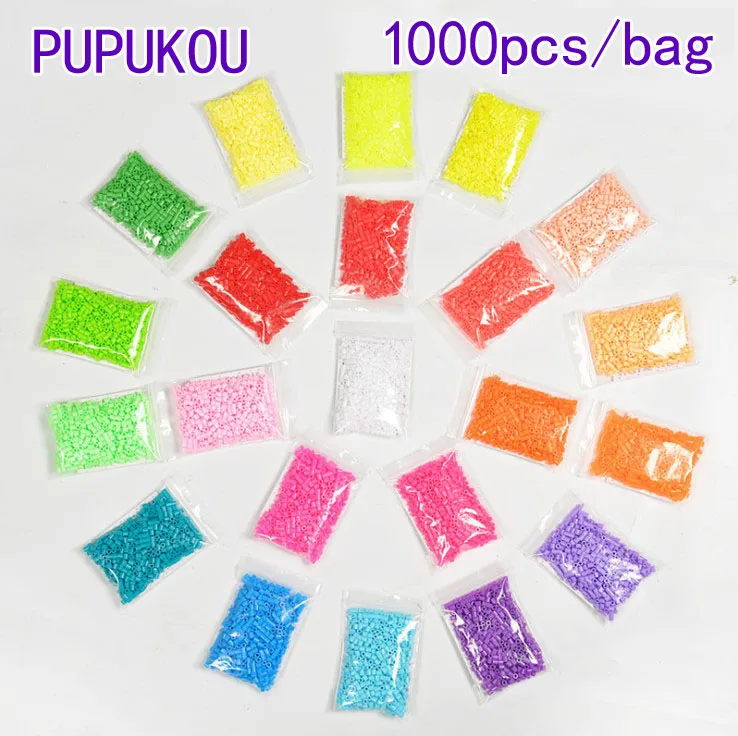 1000pcs/bag 5mm Perler/Hama Beads Puzzle Toys Kids perler Education Diy Toys 3D Puzzle PUPUKOU Beads