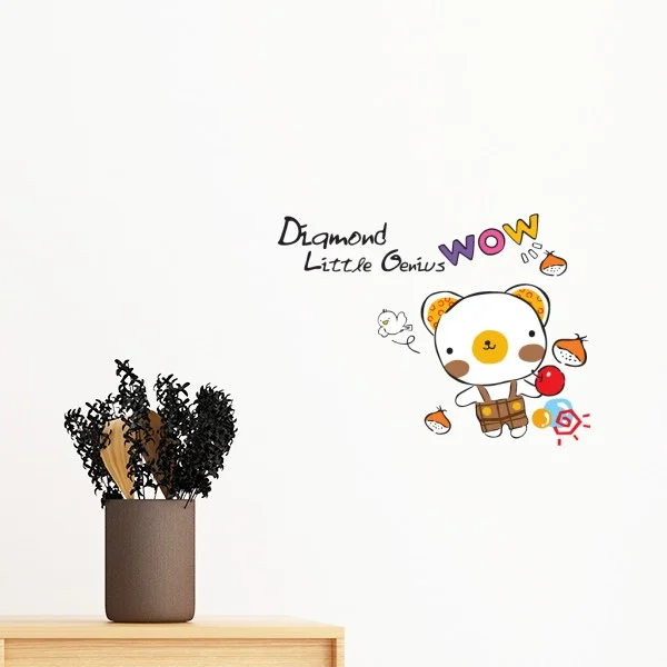 Creative Cartoon Bear Animal Fruit Removable Wall Sticker Art Decals Mural DIY Wallpaper for Room Decal