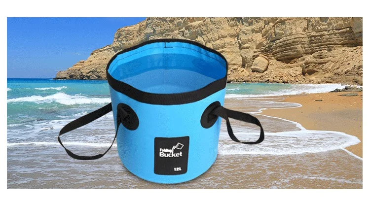 12L 20L tragbarer wasserdichter Wasserbeutel, faltbarer Eimer, Wasservorratsbehälter, Tragetaschen für Angeln, Camping, Wandern – Detail 11