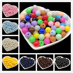 4 6 8 10 mm Round Acrylic Beads Loose Spacer Beads For Jewelry Makeing Bracelet necklace DIY Accessory