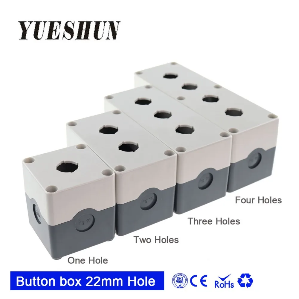 22mm hole Emergency Stop push button switch box one hole three holes for lay37 la38 waterproof IP65 Plastic Control Station